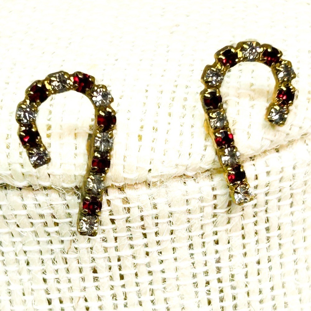 Christmas Sparkle Candy‎ Cane Post Earrings